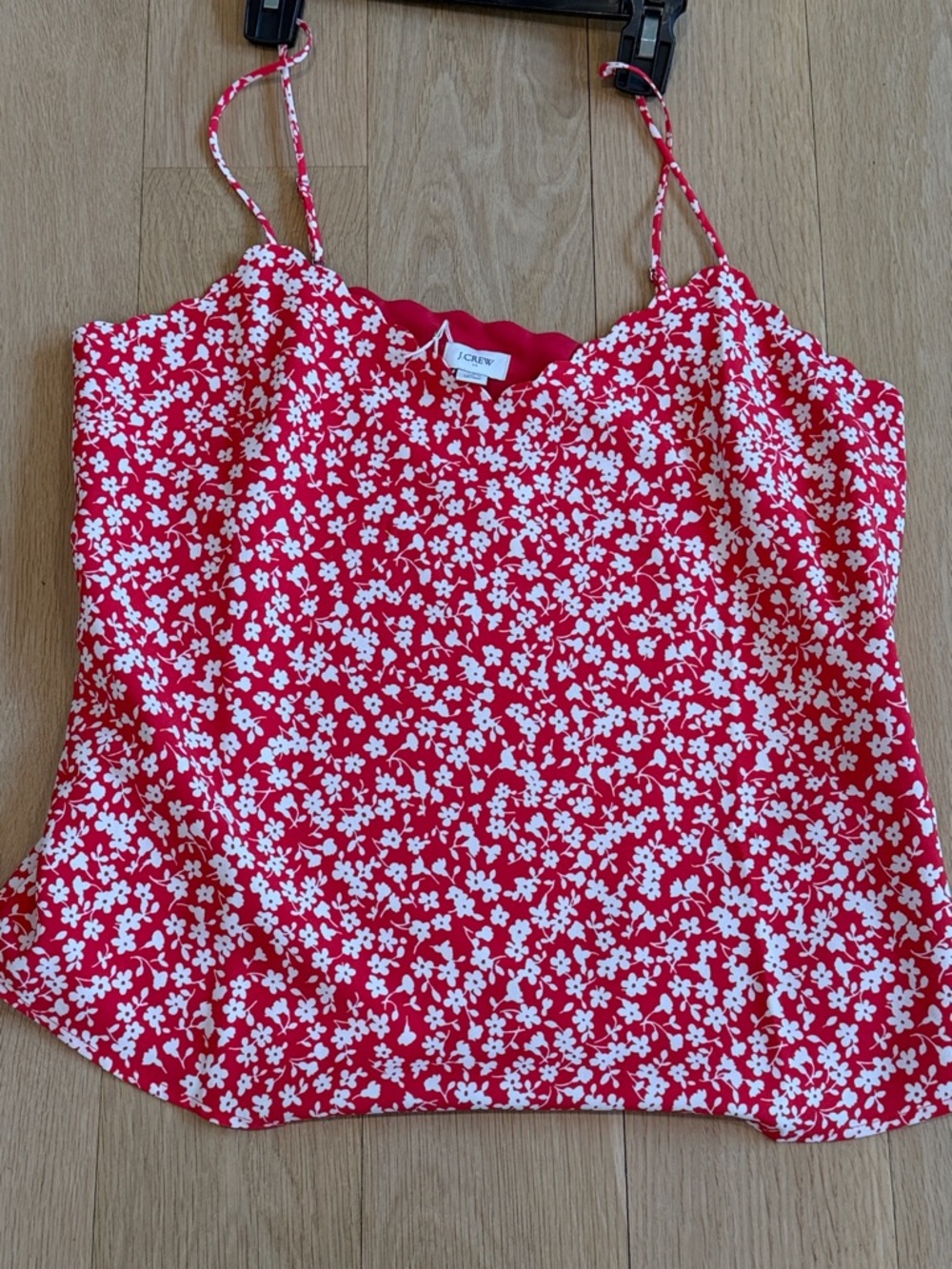 J. Crew Red Floral Spaghetti-Strap Cami